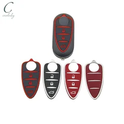 Cocolockey Folding Flip Key Shell Fob for Alfa Romeo 156/159 /mito/giulietta/gt/4c 3Buttons Remote Key Case Car Key Silicone pad