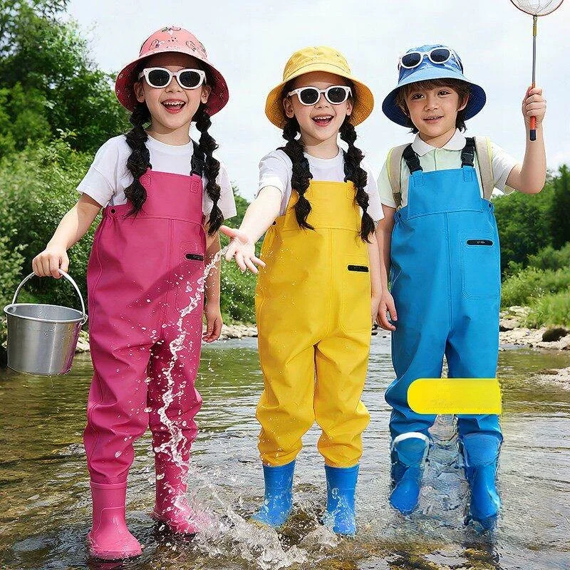 waterproof-child-overall-suit-sea-fishing-adventure-playwear-integrated-wading-pants-booties-nursery-gear-upf100-sun-protection