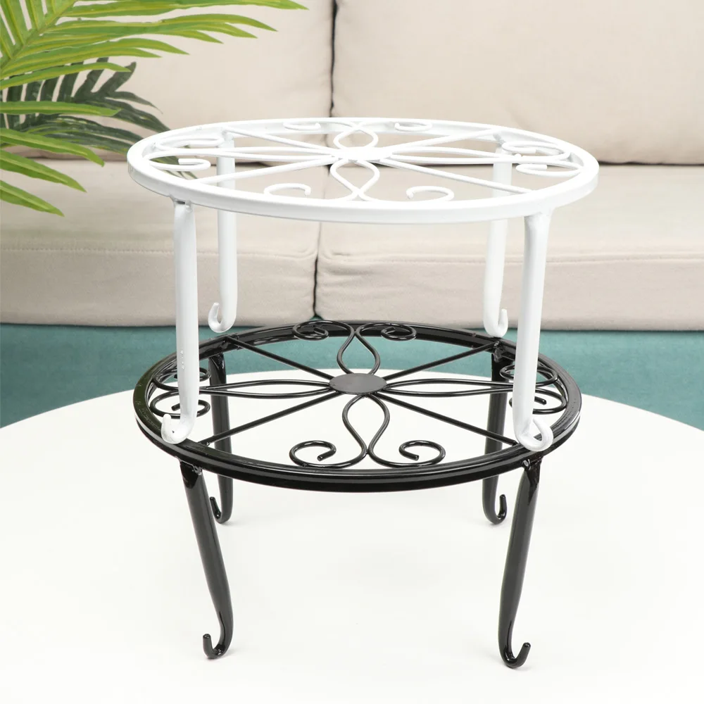 Durable Metal Flower Pot Stand Indoor Outdoor Flowerpot Supports Bonsai Rack Display Shelf Balcony Home Decoration Garden Supply