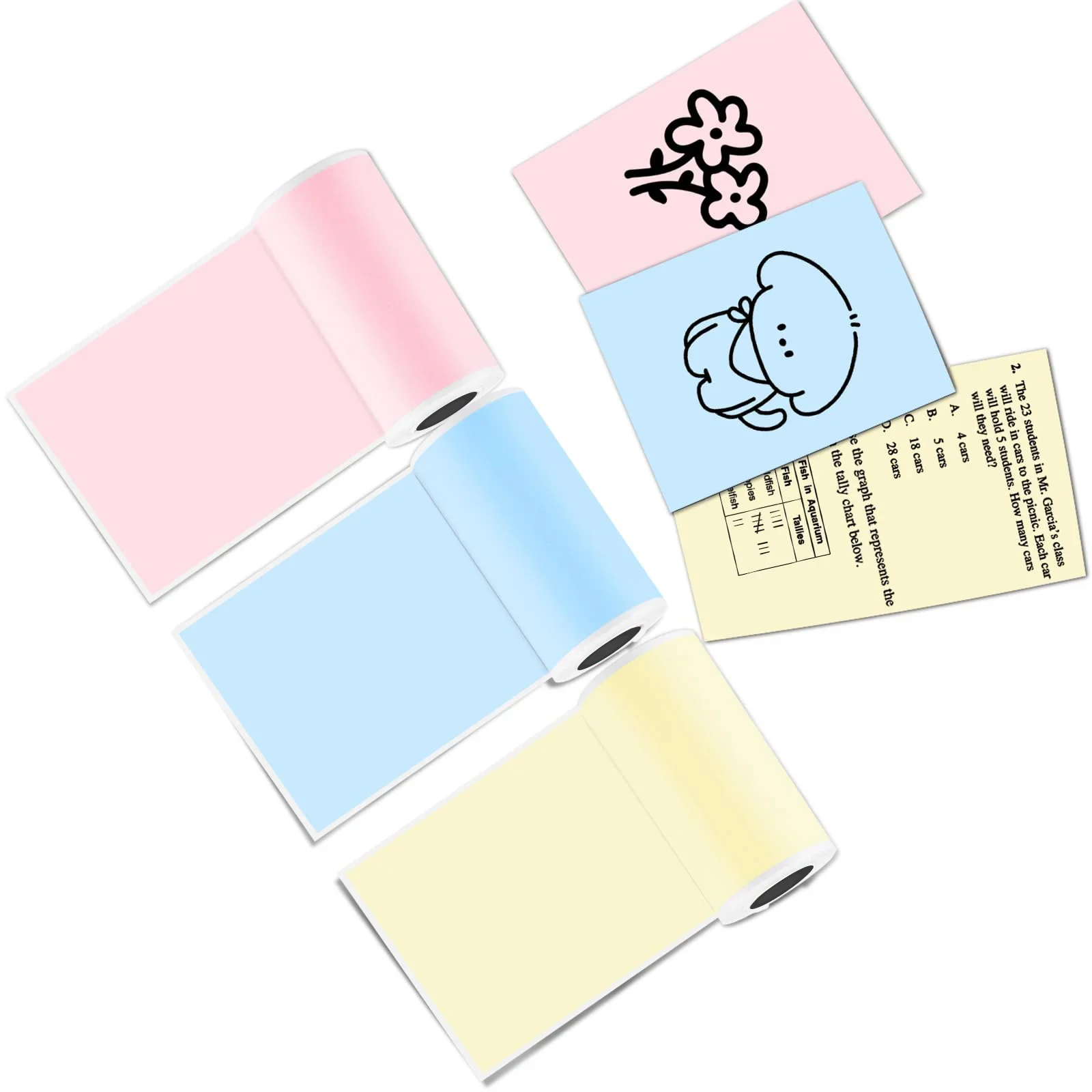 Transparent Mini Printer Color Stickers Pink On Clear Thermal Paper Labels Sticker Photo Paper For PeriPage 57mm Width Printers