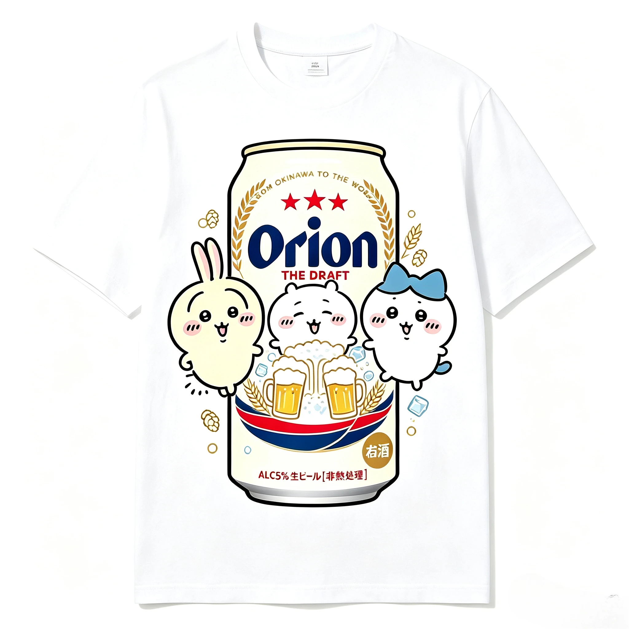 Chiikawa Anime Cartoon Kawaii Neues Kurzarm-T-Shirt, vielseitig kombinierbar, locker und bequem, atmungsaktiv, schweißabsorbierend, schnelltrocknend. – Detail 6