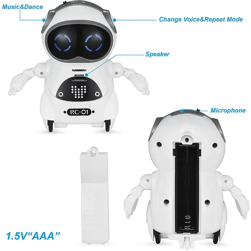 Mini robot de poche RC pour enfants, conversation de dialogue interactive, héros vocaux, enregistrement d'enquêtes, chant, phtaline