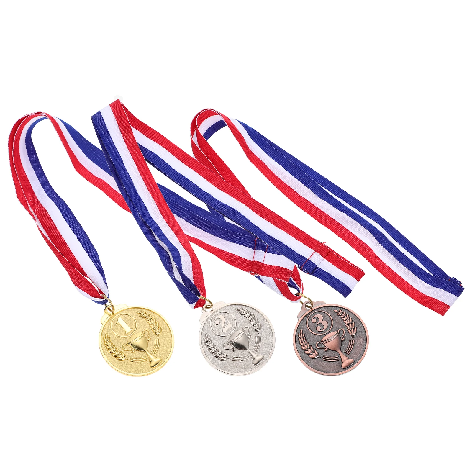 3 Pcs Metal Wheat Ear Gold Silver Copper Medals Sports Winner Trophy Challenge Reward Achievement Competition Prize