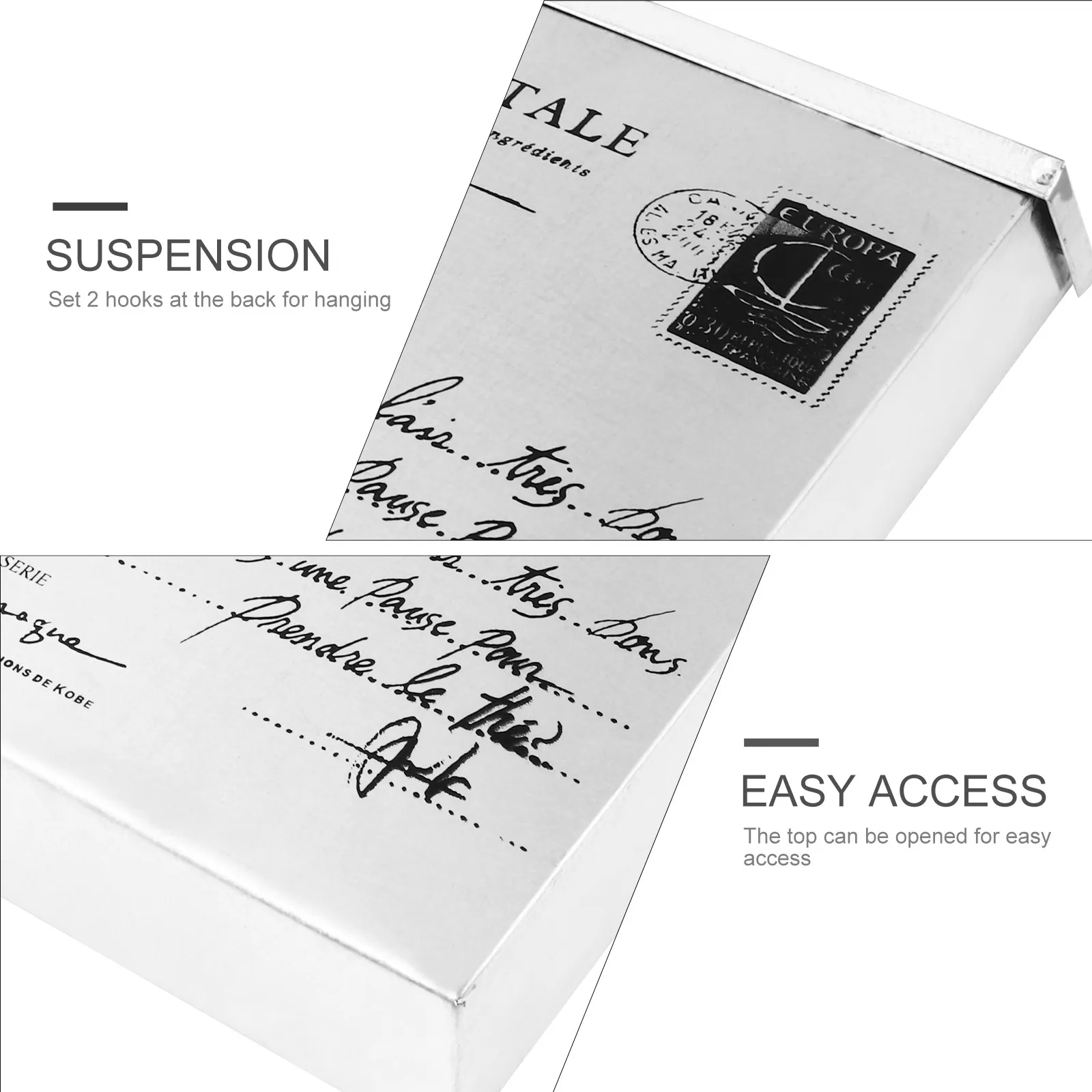 

1Pcs Retro Metal Letter Box Large Capacity Newspaper Case Home Decor Photo Supply Decorative Ornament Photo Supply