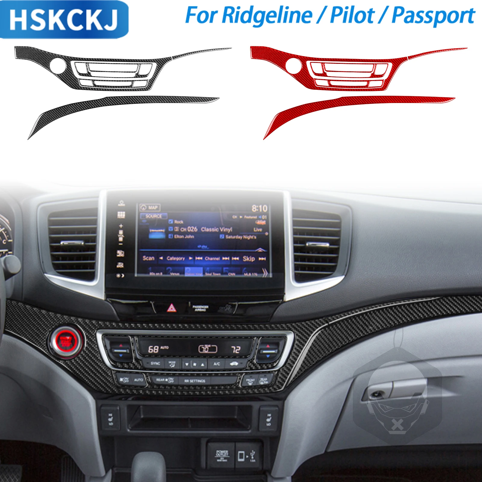 

Для Honda Ridgeline Pilot паспорт автомобильные аксессуары из углеродного волокна центральная панель приборной панели набор внутренняя крышка отделка модифицированная наклейка