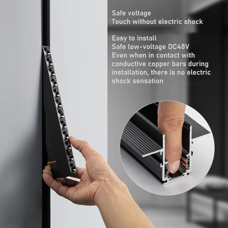 المغناطيسي LED أضواء المسارات نظام 48 فولت الرائد غرف معيشة السقف لا الإضاءة الرئيسية راحة السكك الحديدية الأضواء تويا الذكية زيجبي 3.0