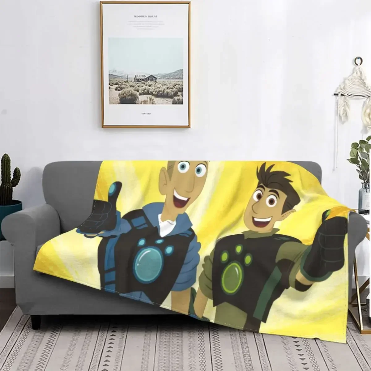 Wild Kratts Chris Educational Animation Thumbs Up Portable Warm Throw Blankets for Bedding Travel