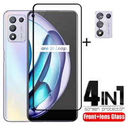 4-in-1 For OPPO Realme Q3S Glass For Realme Q3S Tempered Glass Full Cover Glue Film Screen Protector For Realme Q3S Lens Glass