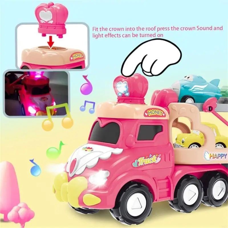 

96GC Inertia Powered Toy Car with Sound and Light Removable Vehicle Foldable Platform