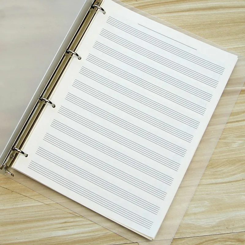 

[Blank Music ] A4 Loose-Leaf Staff Children Wide-Distance Piano Six- Guitar Four-Line Score Book U