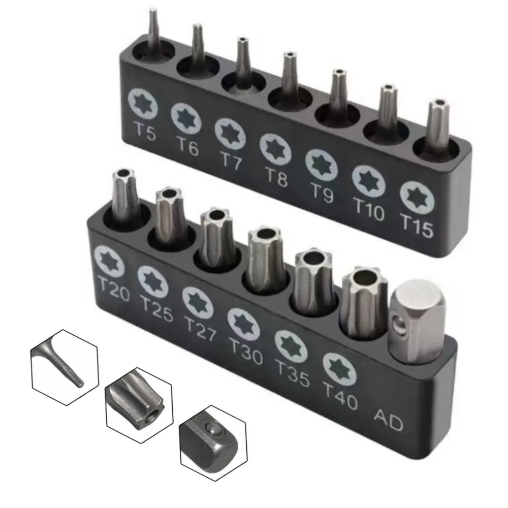 Torx-Schraubendreher-Bit-Set, manipulationssichere Sicherheitsbohrer, 25 mm lang, Flachkopf, 1/4 Zoll Sechskant-Schraubendreher, Handwerkzeuge T5-T40 – Detail 4