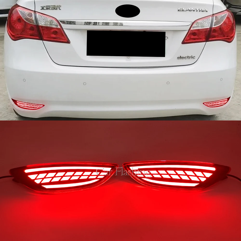 Car Warning Stop Lamp Rear Bumper Light For Hyundai Accent Verna Brio Solaris 2008-2015 Reflector Brake Red Lens LED Bulb