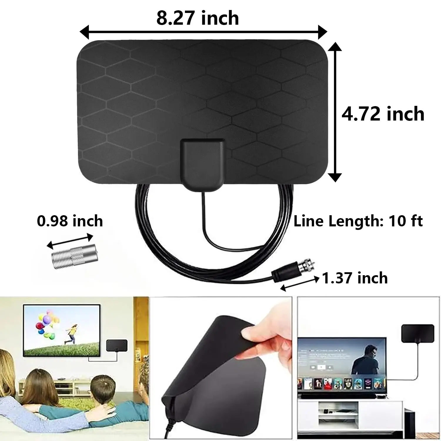 8K 4K TV Antenna For Global Digital TV 1080P DVB-T2 High Gain Signal Booster TV antenna Indoor TV Free Channel