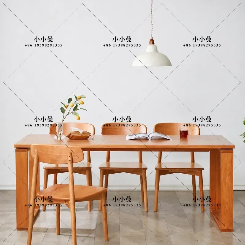 North American Cherry Modern Dining Table Solid Wood Desk Simple White Oak Black Walnut Home Office Log Tea Table