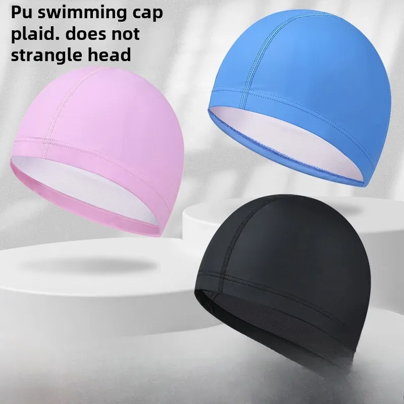 Summer Swimming Caps Quick-Drying Unisex Adult Breathable Large Non-Slip PU Solid Color Water Sports Waterproof Swim Diving Hat