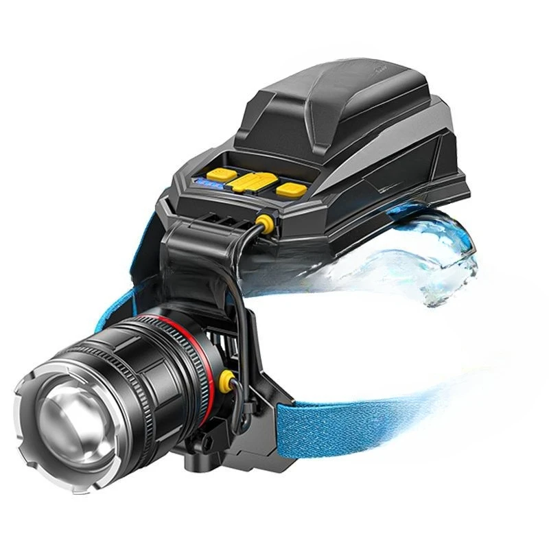 Laser headlight, charging super bright outdoor strong light wave induction, head-mounted lighting miner's lamp