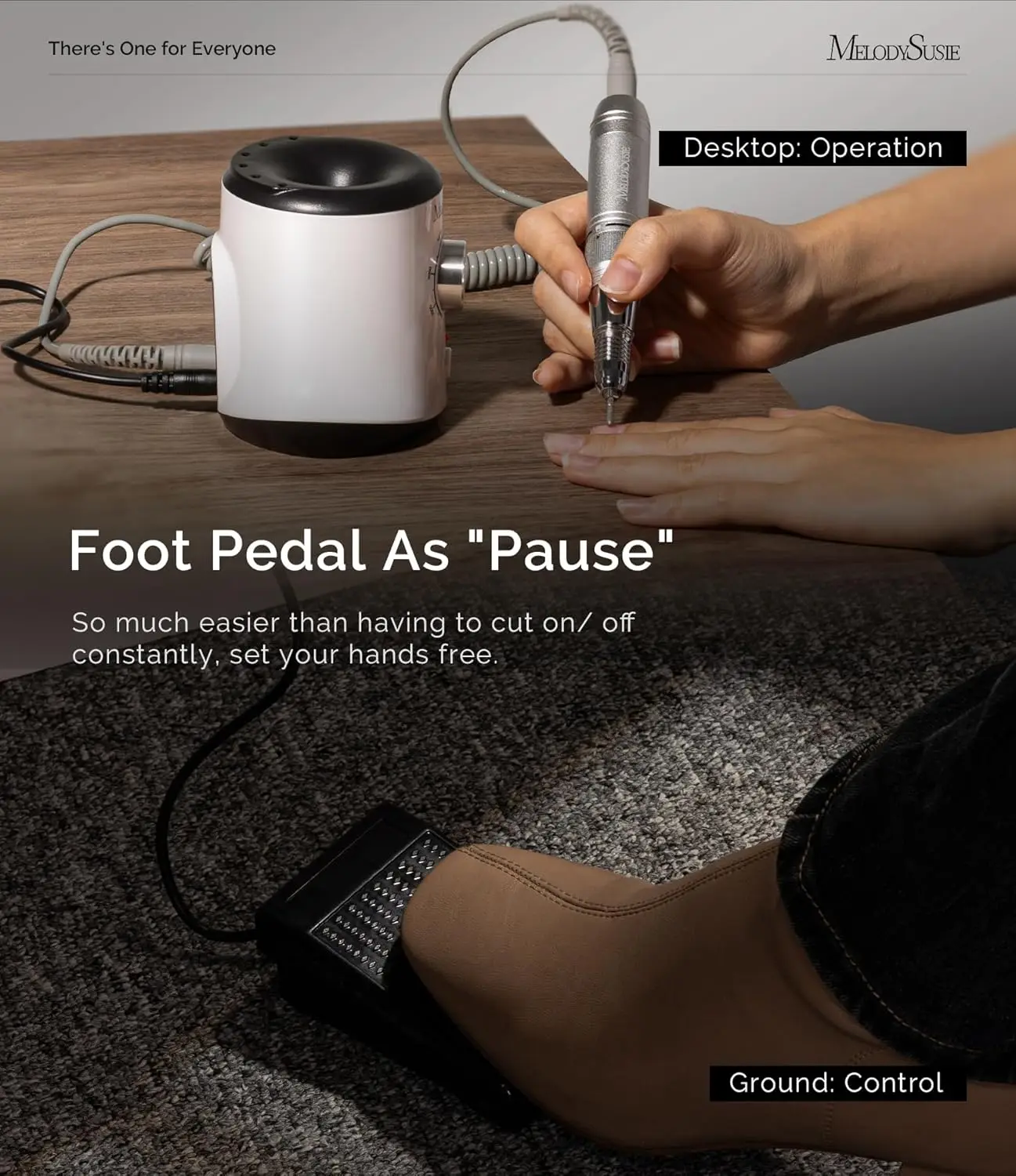 Wielofunkcyjna frezarka do paznokci z pedałem, 30000 obr./min, pilnik elektryczny do manicure, przycinania i usuwania żelu.