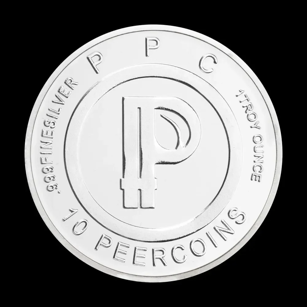 عملة تذكارية مطلية بالفضة من Peercoin، عملة مشفرة، عملات تذكارية مادية