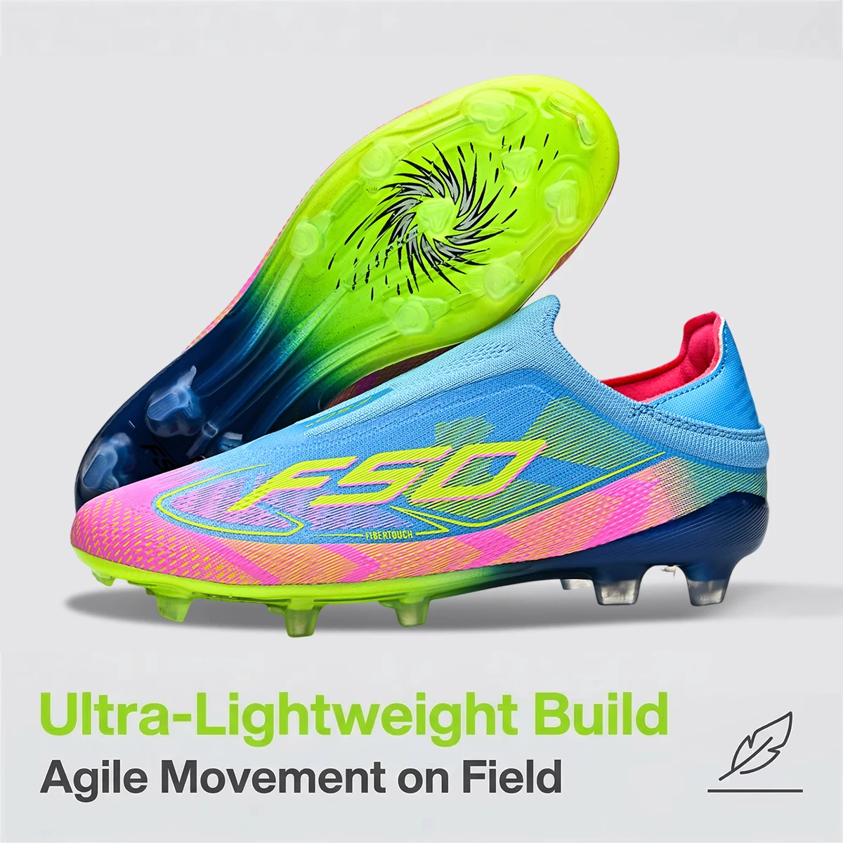 Ultra Light AG FG Football Shoes Sweat-proof PU Fabric Wear-resistant TPU Sole Snug Fit Unisex Natural Grass Practice Sneakers