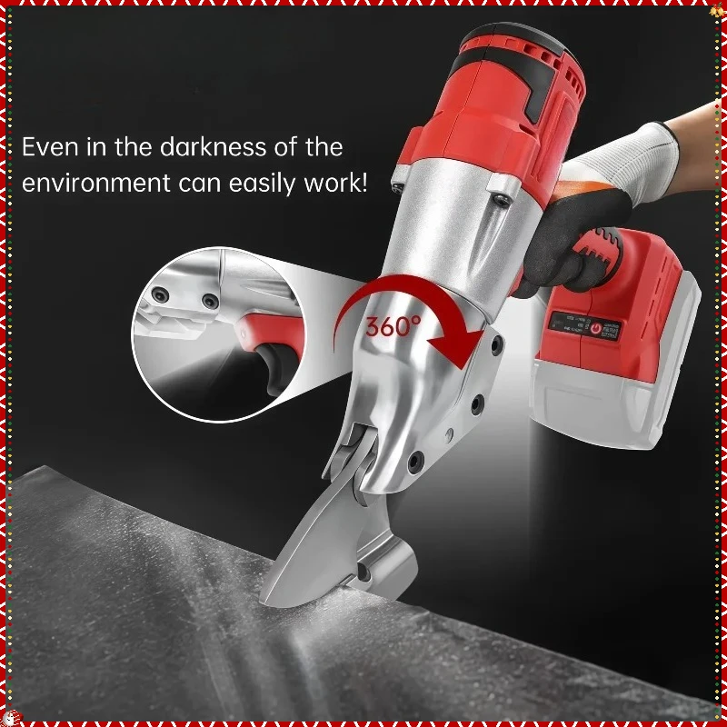 400W Cordless Metal Shear Brushless Electric Iron Scissor 2 Variable Speed with LED Light Power Tool For Milwaukee Battery