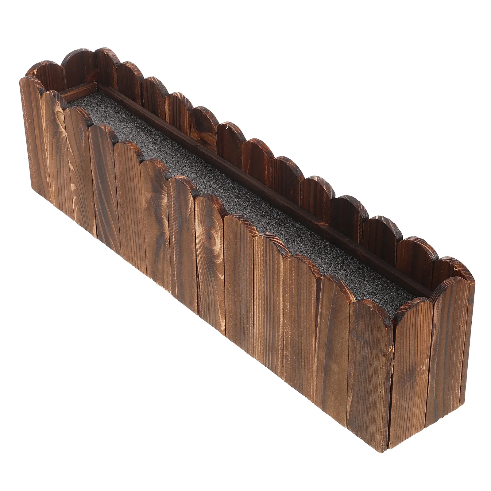 Rustic Wooden Planter Box Brown Medium Size Flower Container for Window Box Decor Farmhouse Style Indoor Outdoor Arrangements