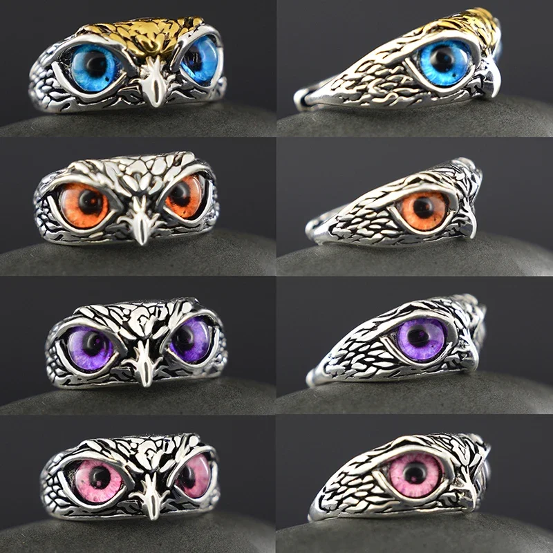 Vintage Owl & Eagle Bird Ring for Women Men Antique Retro Style USA Love Animal Adjustable Rings Men Fashion Ring Gift for Women