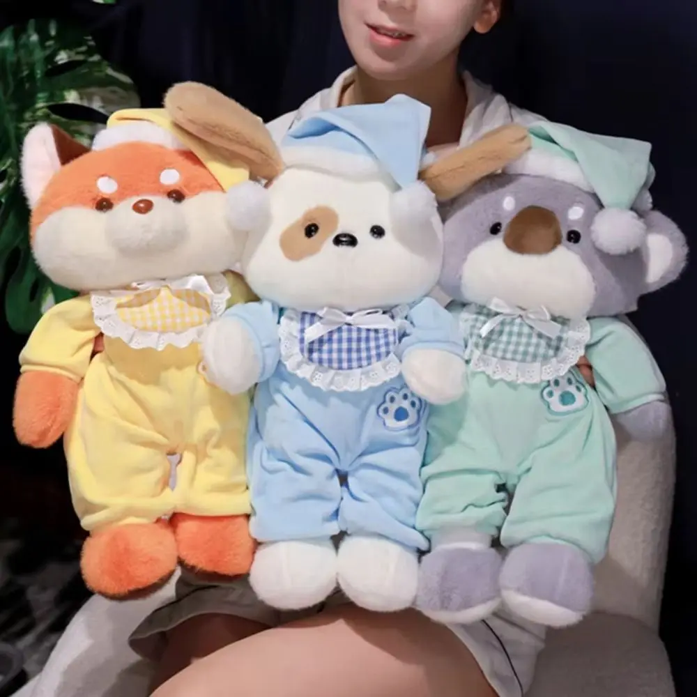 

Kawaii с шляпой, одежда, пижамы, кукла-собака, пушистая мягкая коала, плюшевые игрушки, мультяшные 40 см, плюшевые куклы с животными, дети
