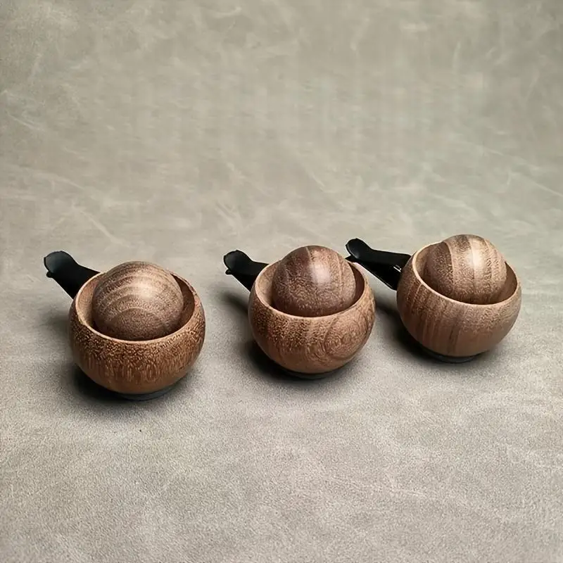 Handmade Car Mounted Circular Diffuser Wood Aromatherapy Natural Black Walnut Solid Wood for Car Air Conditioning Vents