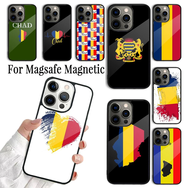 Coque Phone Case For iPhone 16 15 14 13 12 Mini 11 Pro Max Plus Magsafe Magnetic Wireless Charging Cover Republic of Chad Flag