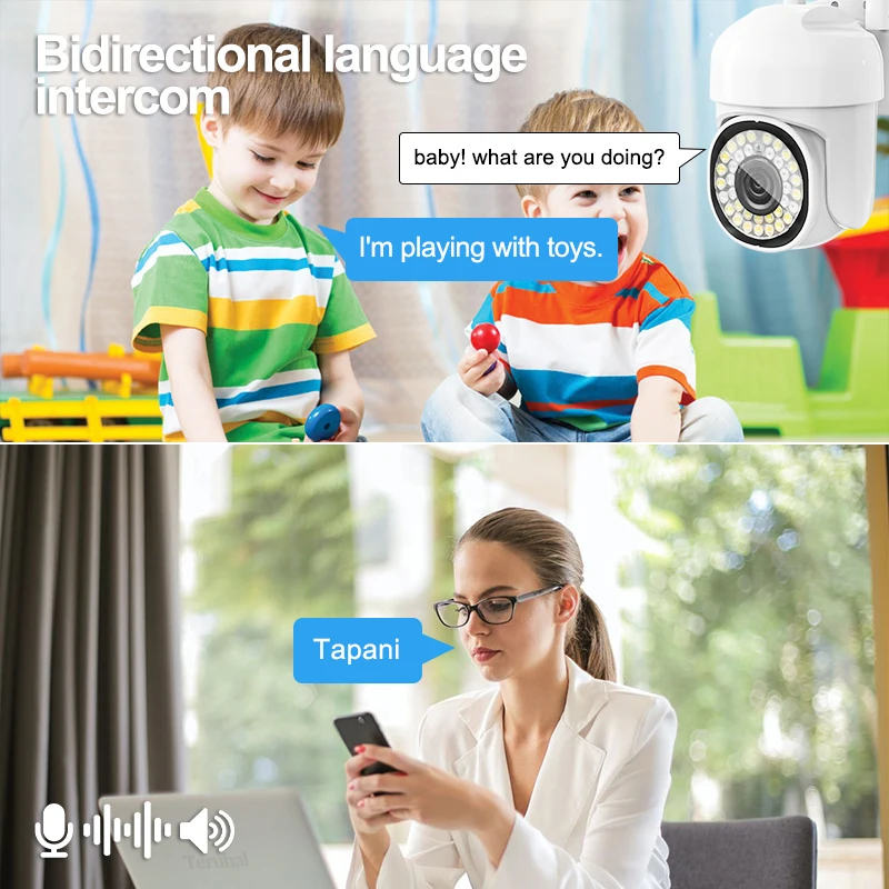 كاميرا لا سلكية HD 1080P كاميرا الأمن للرؤية الليلية كاميرا مراقبة داخلية اتجاهين الصوت مقاوم للماء كاميرا CCTV في الهواء الطلق #3