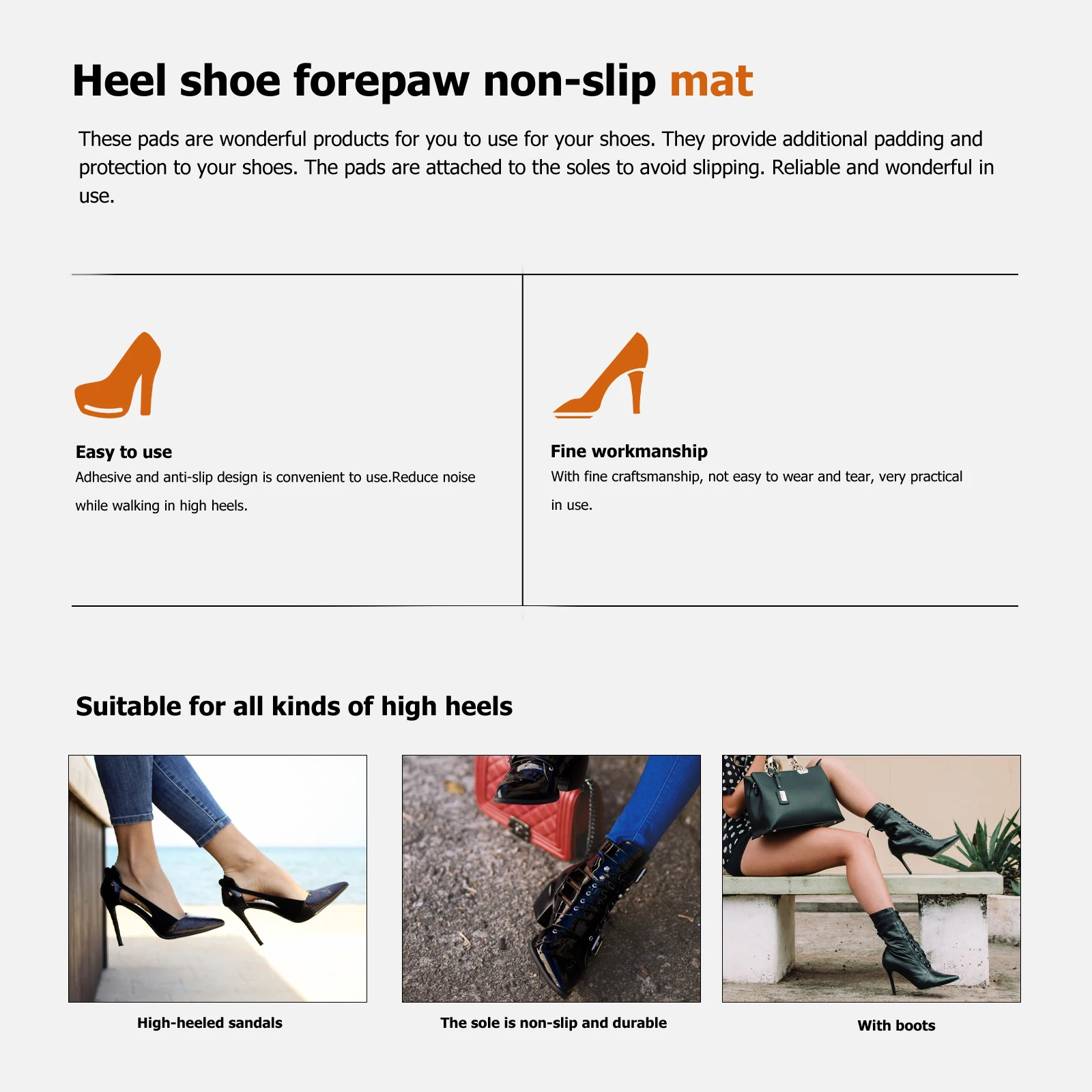 

20 Pcs Anti Shoe Pads Heel Cushion Insoles for High Heels Boots Sole Pads Foot Care Non Wear resistant