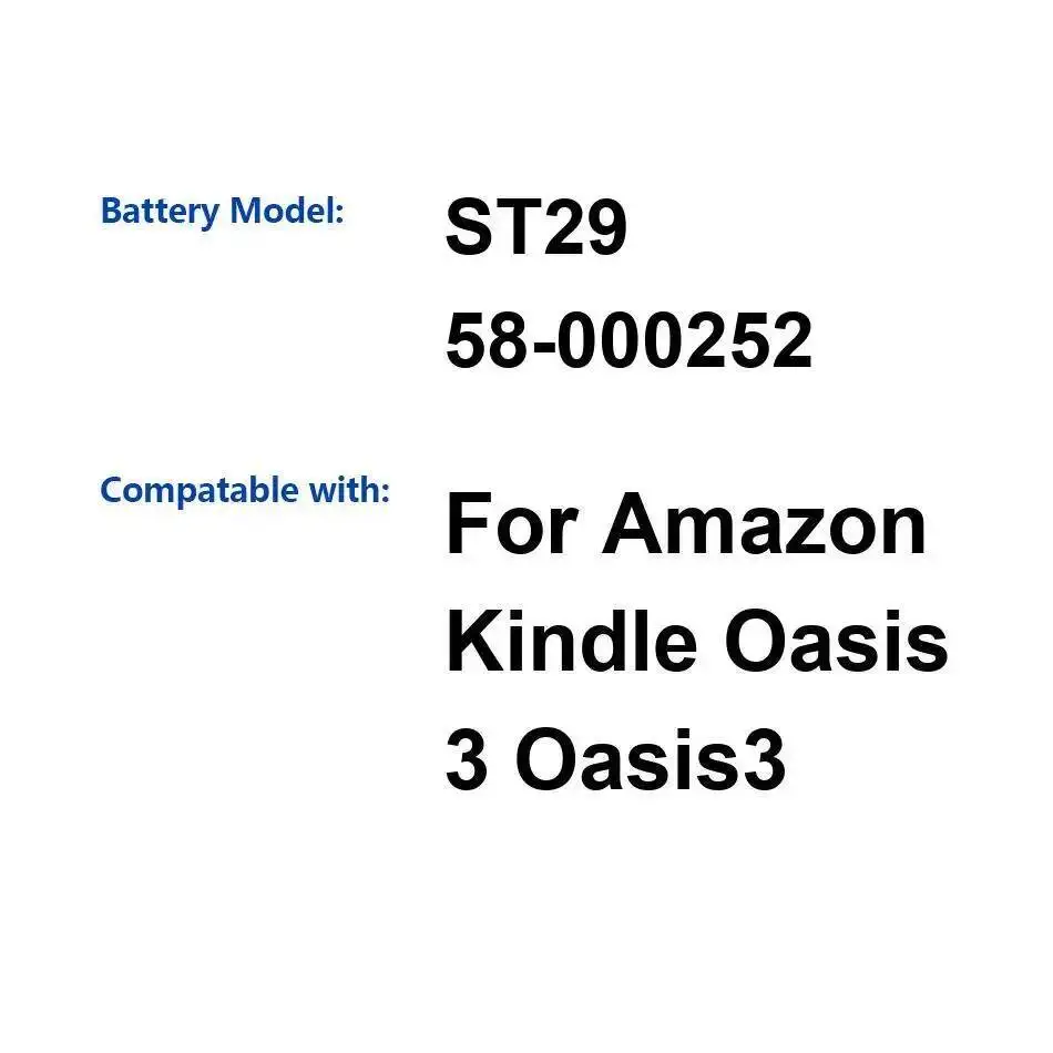 

Для Amazon Kindle Oasis 3 Oasis3 Tablet Батарея 1130 мАч ST29 58-000252 Замена премиум-класса