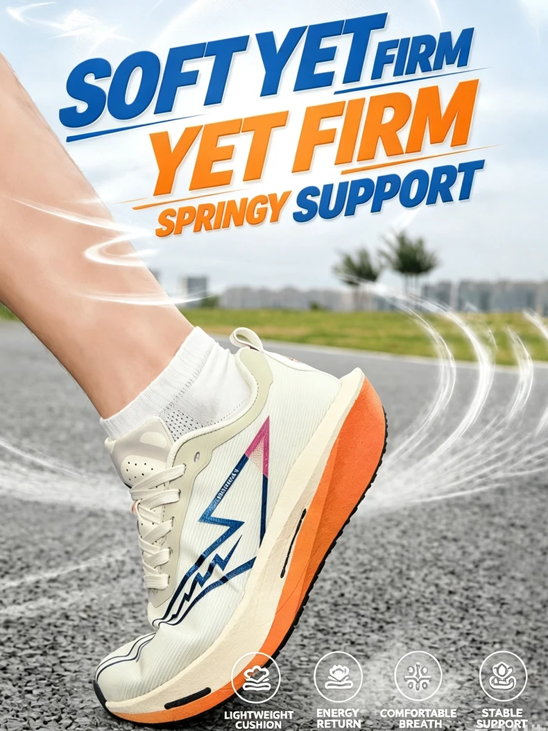 Herren-Marathon-Laufschuhe, atmungsaktiv, gepolstert, leicht, rutschfest, für Outdoor-Aktivitäten, Walking und Jogging – Detail 5