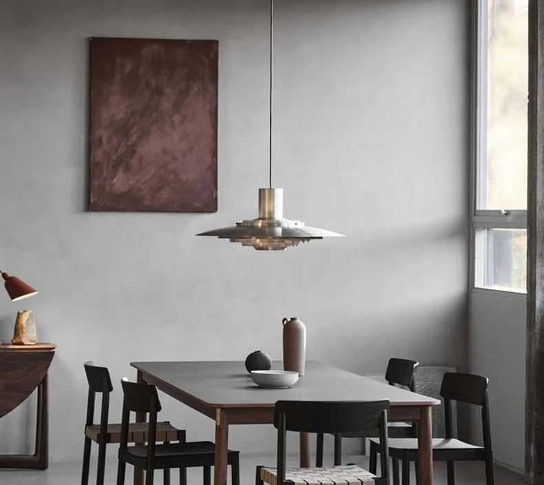 White Silver Aluminium E27 Pendant Lights