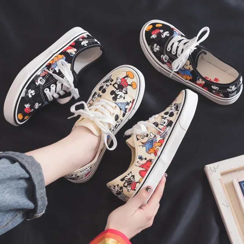 Disney cartoon Mickey mouse canvas shoes Stitch girls  autumn new casual all-match student casual shoes