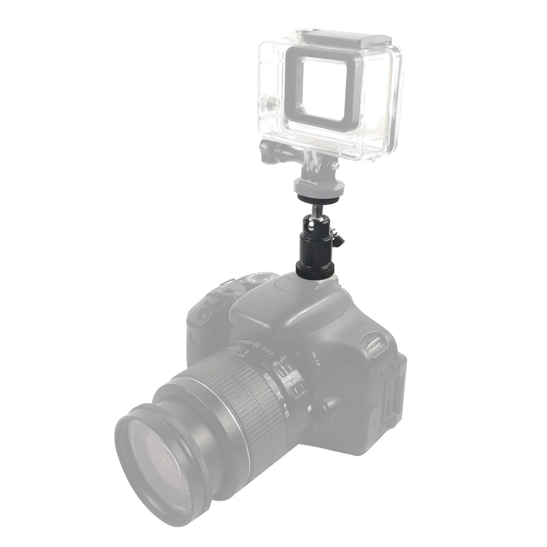 Mini-Metallkugelkopf 360 ° Schwenkbarer Stativ-Kugelkopf mit Cold-Shoe-Halterung, 1/4-Zoll-Schraube, 2,5 kg Tragkraft für DSLR-Kamera, Webcam, Blitz, Vlog-Rig – Detail 1