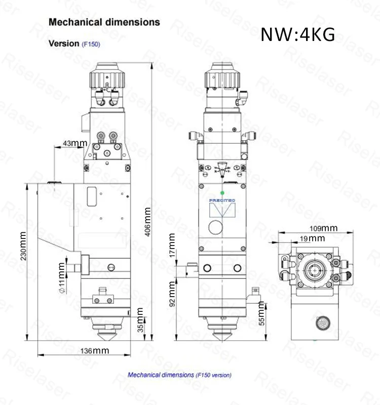 Light Cutter Pro Cutter 4KW 6KW Carbon Steel Fiber  Cutting Machine Spare Parts Precitec  Cutting Head