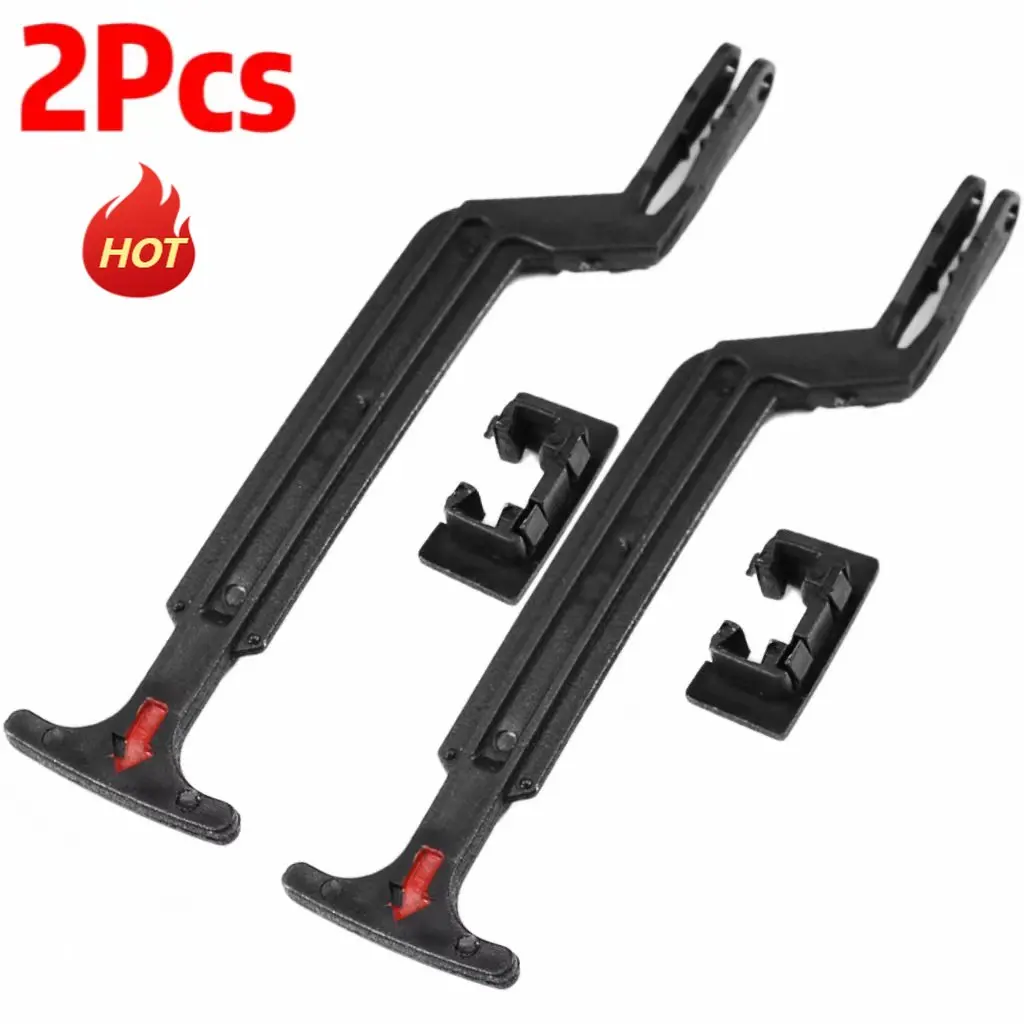 2Pcs Black Bonnet Hood Release Rod Lock Latch Handle 3B0823593 For VW Passat B5 B5.5 1998 1999 2000 2001 2002 2003 2004