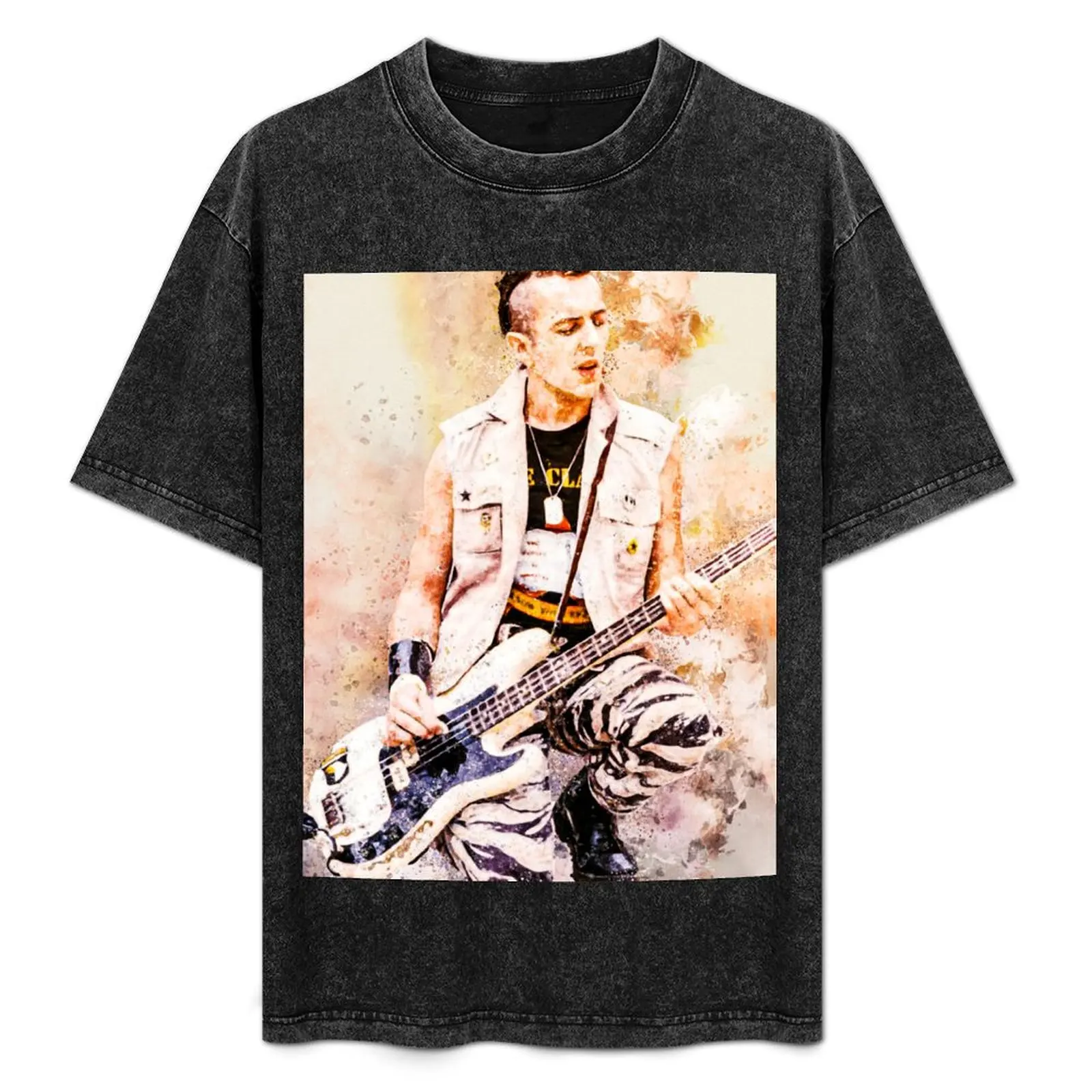 

Joe Strummer Print T-Shirt Plus Size Lightweight Top