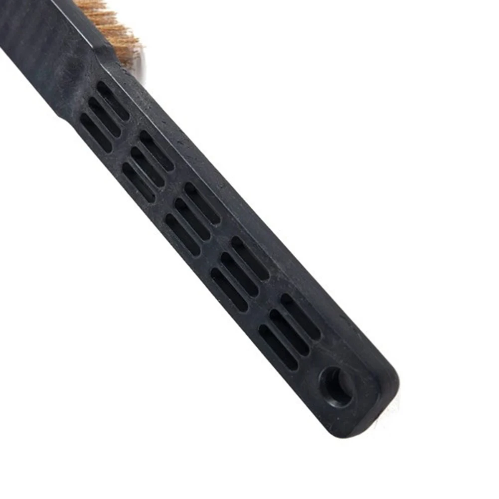 Ergonomic Plastic Handle Hard Bristle Brass Cleaning Brushes Cleaning Tools Mini Steel Remove Rust Cleaning Wire Brush