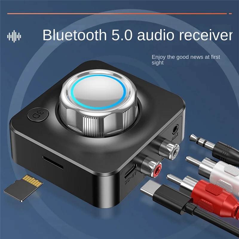 POP-l Ricevitore audio Bluetooth 5.0 wireless Ricevitore Bluetooth con interfaccia a doppio canale per la connessione del telefono dell'auto in vecchio