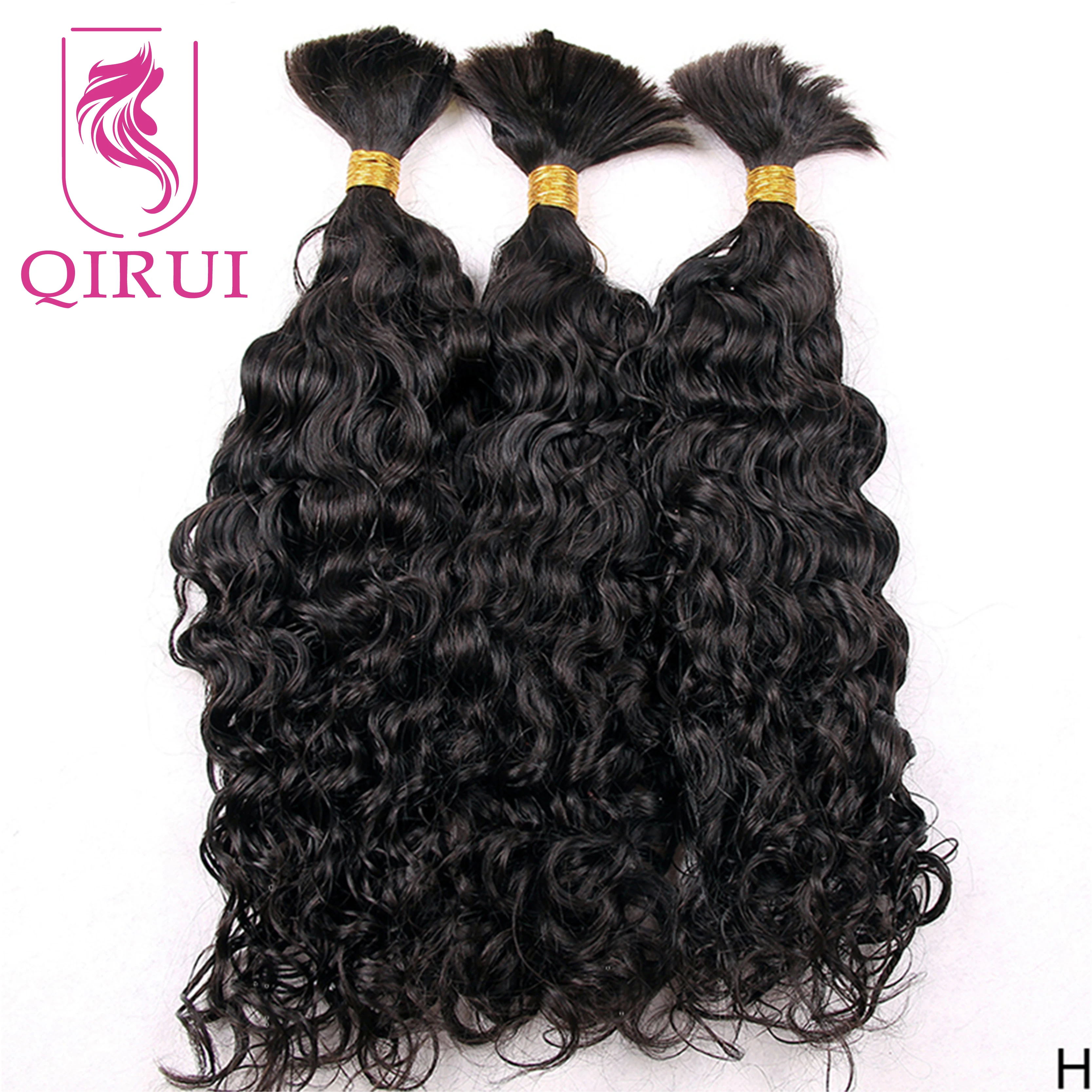 Water Wave Bulk Human Hair for Braiding 100% Brazilian No Weft 8-30Inch 1/3 pcs/Lot Bulk Human Hair Braids Extensions