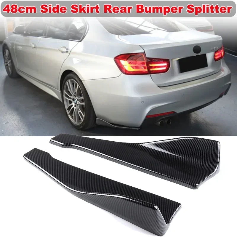 For BMW 3-Series F30 Sedan 2012-2019 Side Skirt Extension Kit Rear Bumper Canard Splitter Cover Sticker Car Accessories