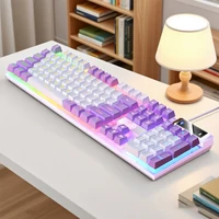 YINDIAO K500 teclado con cable para juegos, portátiles, escritorios, PC, accesorios de oficina, teclados de jugador de perfil bajo con teclado numérico