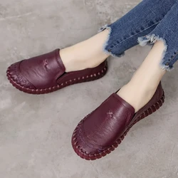 2024 Fashion Cow Leather Loafers Ladies Luxury Brand Moccasins Women Summer Flats Casual Leisuer Daily Oxford Shoes Woman Flats
