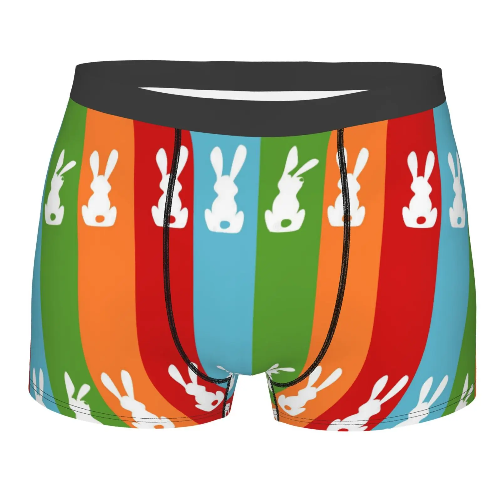 

Colorful Bunny Easter Men Underwear Boxer Hombre Men Anime Cartoon Polyester Print Boy Panties Shorts Men Boxer