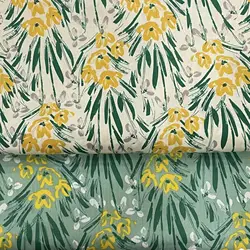 Forest Green Floral 100% Cotton 40S Fabric Digital Printed For Sewing Cloth Dress Skirt Kids Designer Poplin Tela