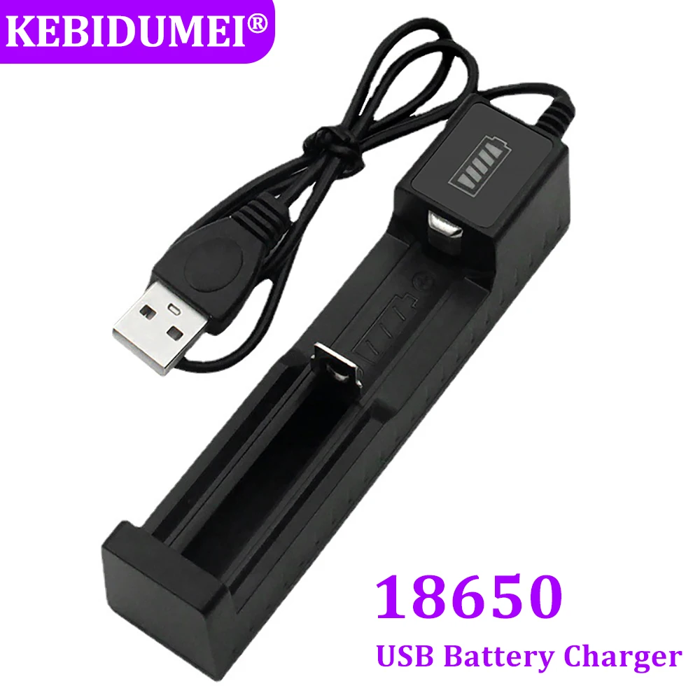 18650 Battery Charger USB Battery Charging 3.7V Smart Quick Rechargeable Lithium Battery Charger for 18650 14500 10440 Battery