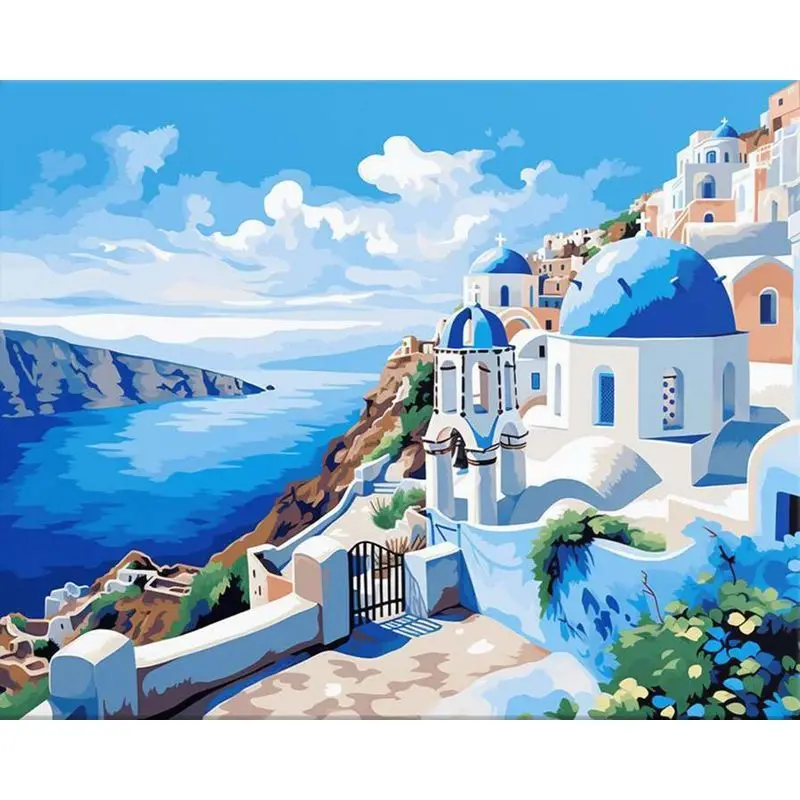 

GATYZTORY DIY Painting By Numbers Seascape Decorative Paintings Drawing On Canvas Picture By Number Kits Home Decoration Art Gif