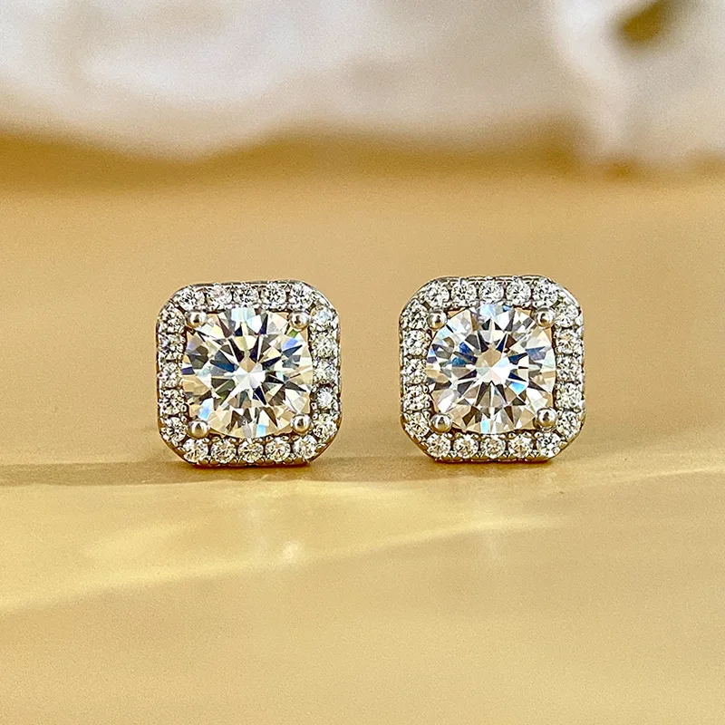 

S925 sterling silver Moissan diamond women's earrings, Moissanite fashion jewelry with GRA certificate D-color